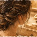 Coiffure bohème simple : chignon bas tressé