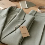 Ensemble vert sauge femme, tailleur blazer et pantalon large