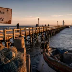 Que faire dans les Landes : Capbreton Estacade au coucher du soleil