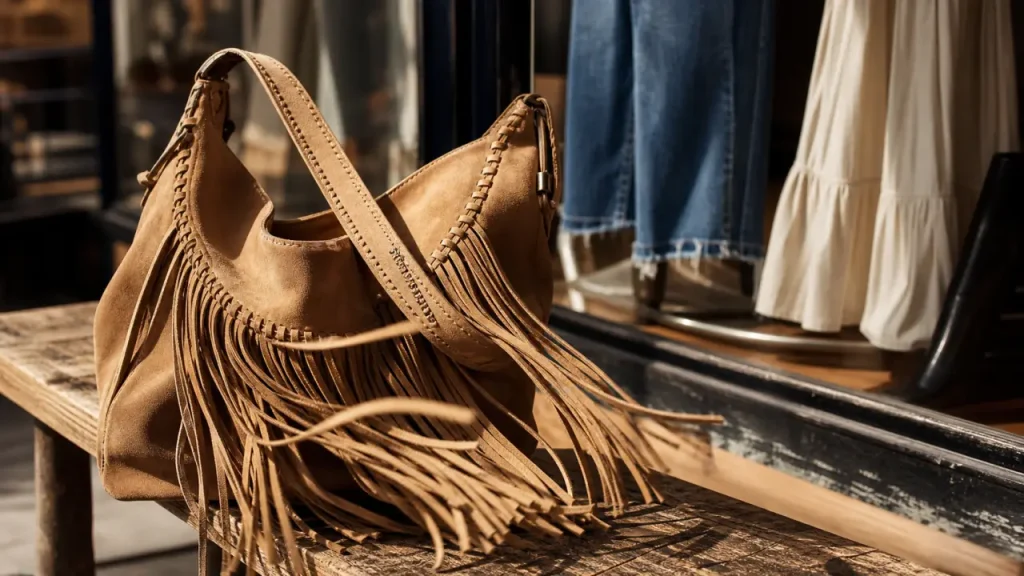 Camel ou noir, daim ou cuir : comment choisir un sac à main à franges qui équilibre vraiment la tenue