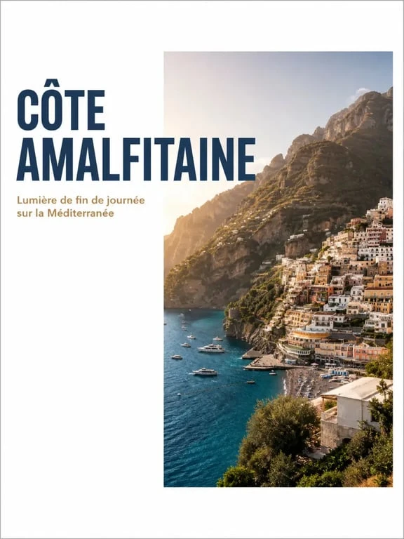 Vacances au bord de la mer en Italie : village spectaculaire de la côte amalfitaine au bord de la mer