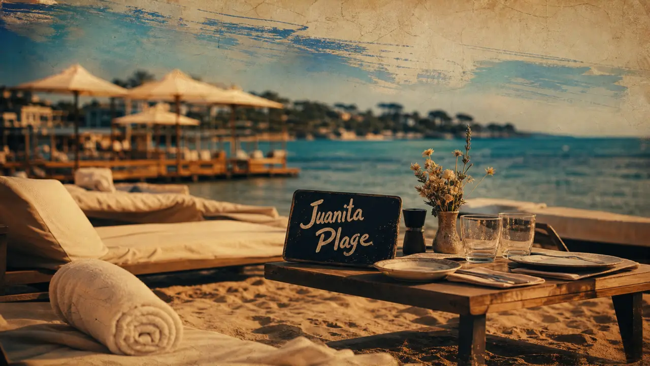 Juanita Plage à Juan-les-Pins : plage privée, transats et mer turquoise