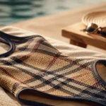 Maillot de bain Burberry check sur serviette de plage