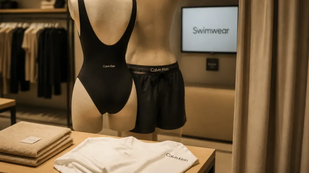 Maillot de bain calvin klein noir : une pièce femme et short homme