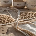 Maillot de bain crochet bohème, texture et doublure visible