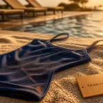 Maillot de bain transbronzant sur serviette, protection UV et confort