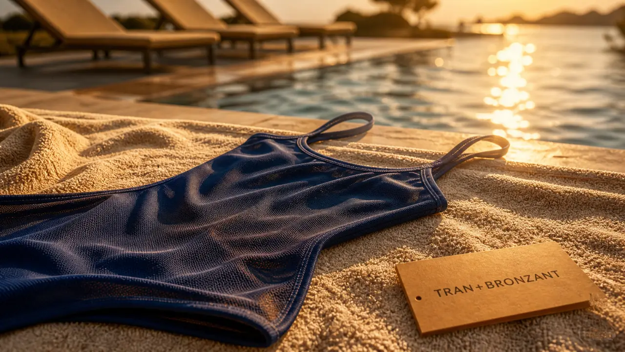 Maillot de bain transbronzant sur serviette, protection UV et confort