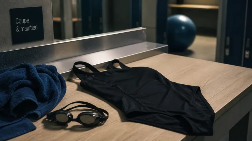 Speedo maillot de bain 1 pièce noir en vestiaire, coupe et maintien