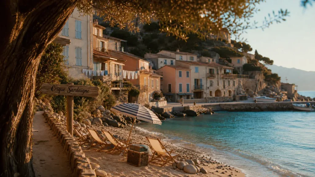 Vacances au bord de la mer en italie : crique en Sardaigne, eau turquoise
