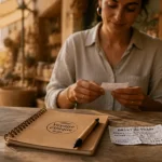 Voyage éthique : carnet recyclé, billet de train et marché local