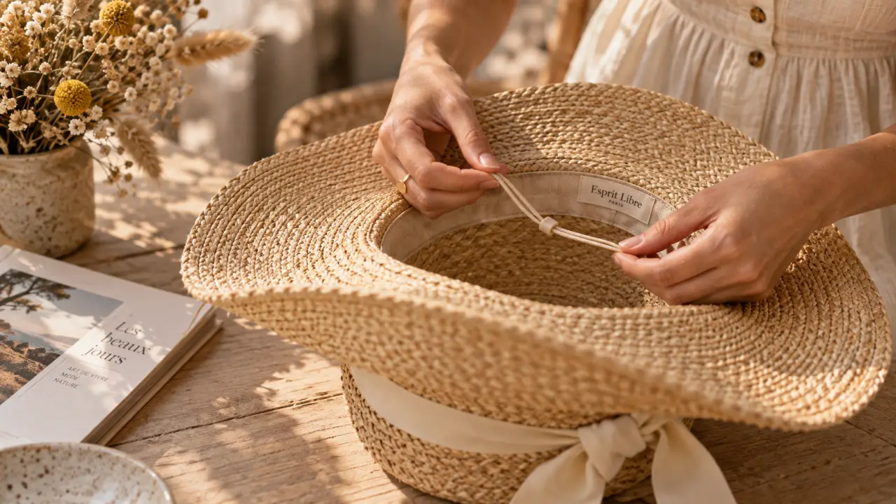 Chapeau de paille femme boheme capeline chic en paille beige