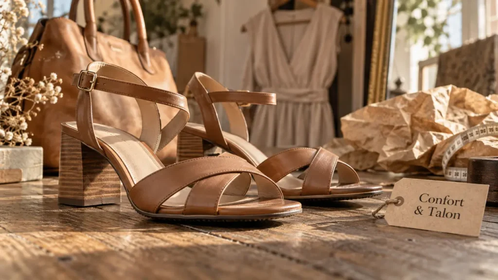 Sandales talon pour femme confort et maintien, antidérapant